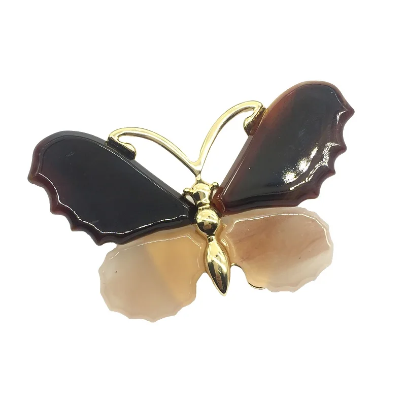 Трендовые Акриловые Броши Бабочка для женщин милые хиджаб булавки большая