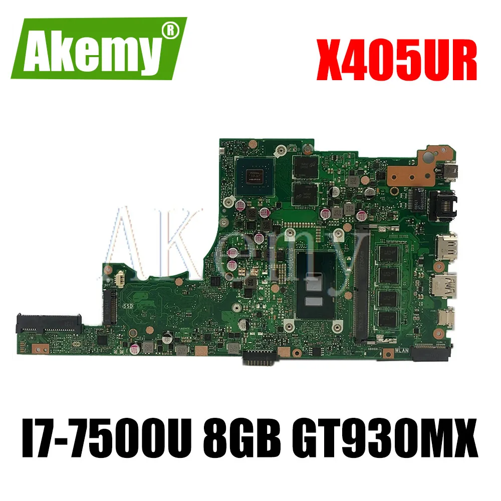 

Akemy X405UR для For For For Asus X405U X405UN X405UR X405URR X405URP X405UQ X405UF всеобщая плата X405UR материнская плата I7-7500U 8 Гб GT930MX
