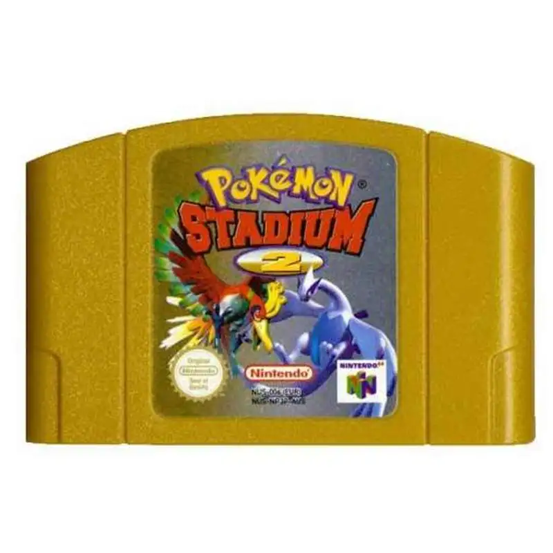 

N64 Video Gamess Game Cartridge -64 bit USA Version Video Game Cartridge Pokemon Stadium 2 Golden Shell English Language
