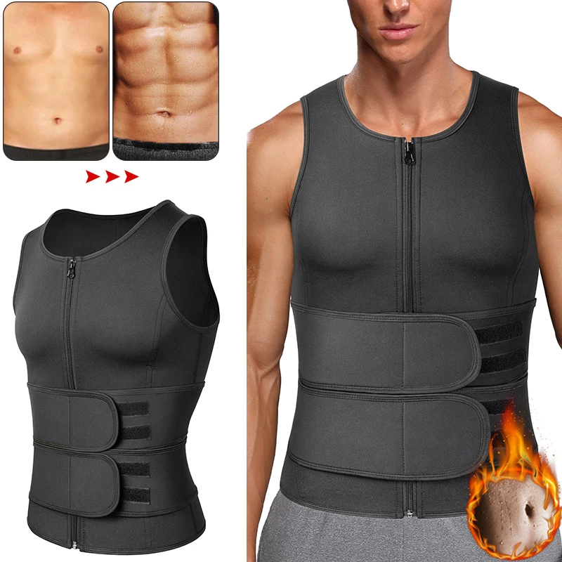 Men Waist Trainer Vest Abdomen Slimming Body Shaper Belly Reducing Shapewear Burn Fat Shirt Fitness Corset Trimmer Sauna Suit