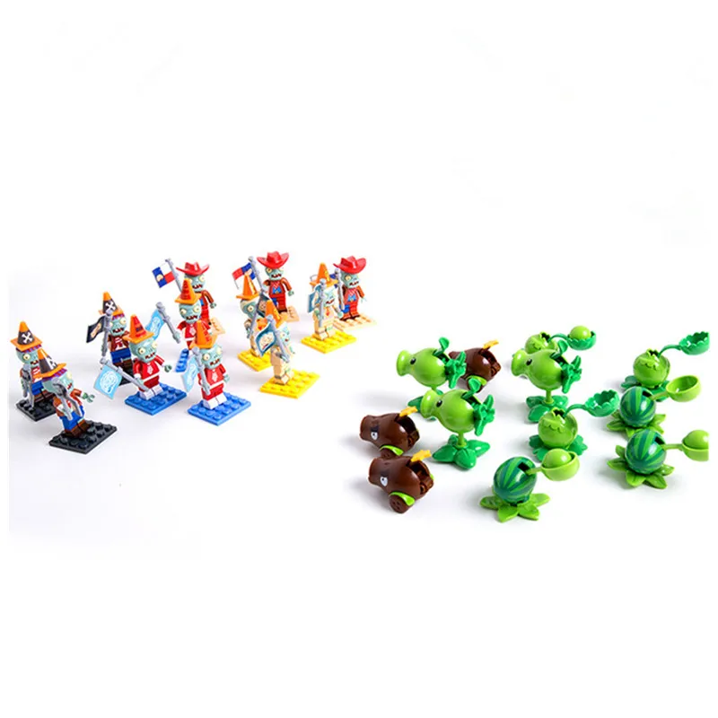 1 шт. новая игра Растения против фигурки зомби ABS PVZ Peashooter строительные блоки яйцо игрушки детские развивающие игрушки подарок на день рождения