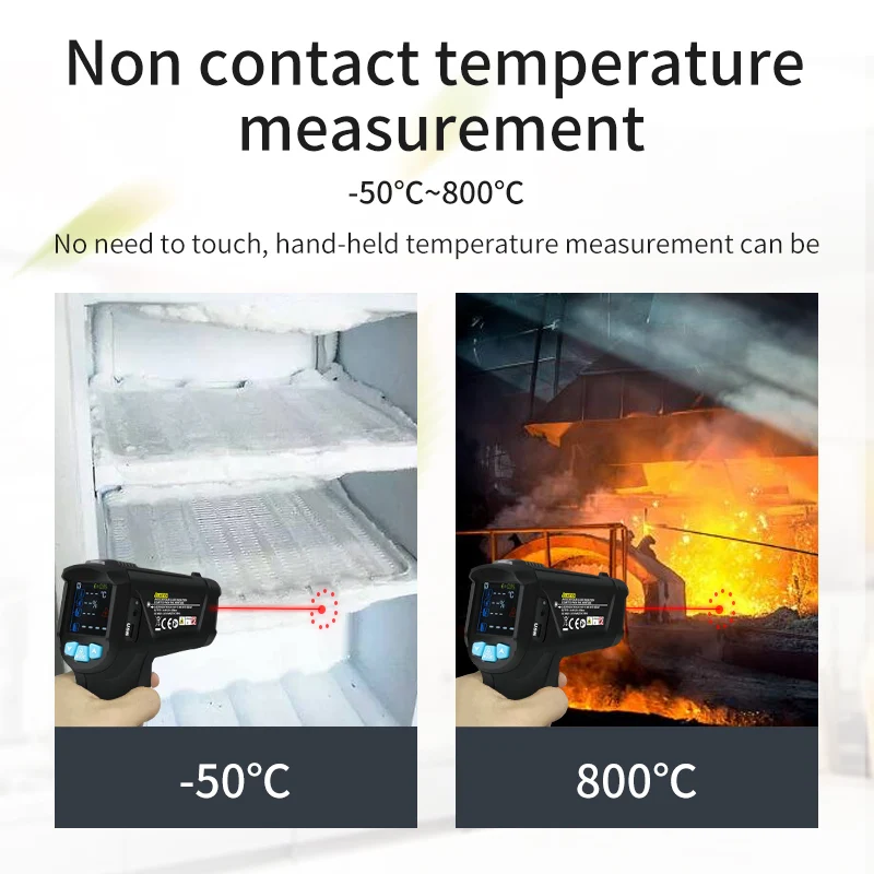 Цифровой инфракрасный термометр промышленный Бесконтактный пистолет для