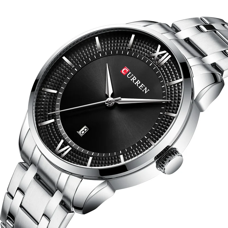 Часы для мужчин Curren Ультра тонкий дизайн Необычные кварцевые часы мужские