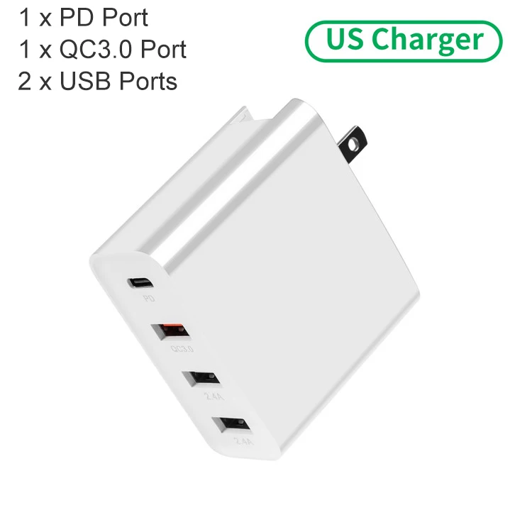 4Ports White US GOOJODOQ PD зарядное устройство 40 Вт 8 портов USB зарядное устройство умный светодиодный дисплей USB быстрая зарядка для Apple адаптер для IPhone IPad Xiaomi samsung - Тип штекера: 4Ports White US
