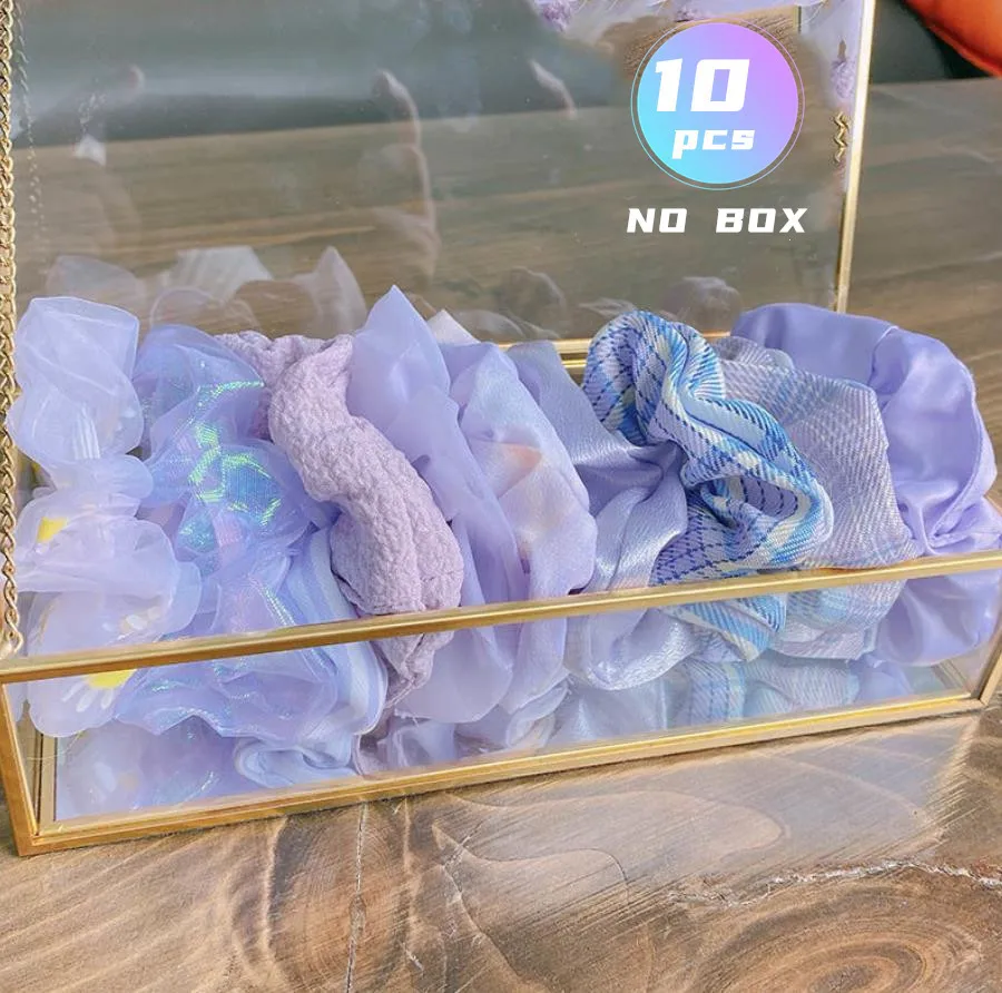 Women Silk Scrunchie Elastic Handmade Multicolor Hair Band Ponytail Holder Headband Accessories 1PC Satin Solid Color |