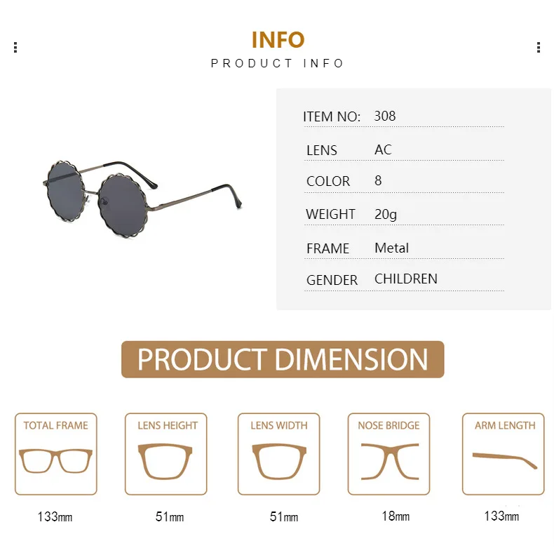 

Classic Vintage Kids Sunglasses Children Colorful Mirror Glasses Boys/Girls Metal Frame Cute Outdoor Gradient Sun Glasses UV400
