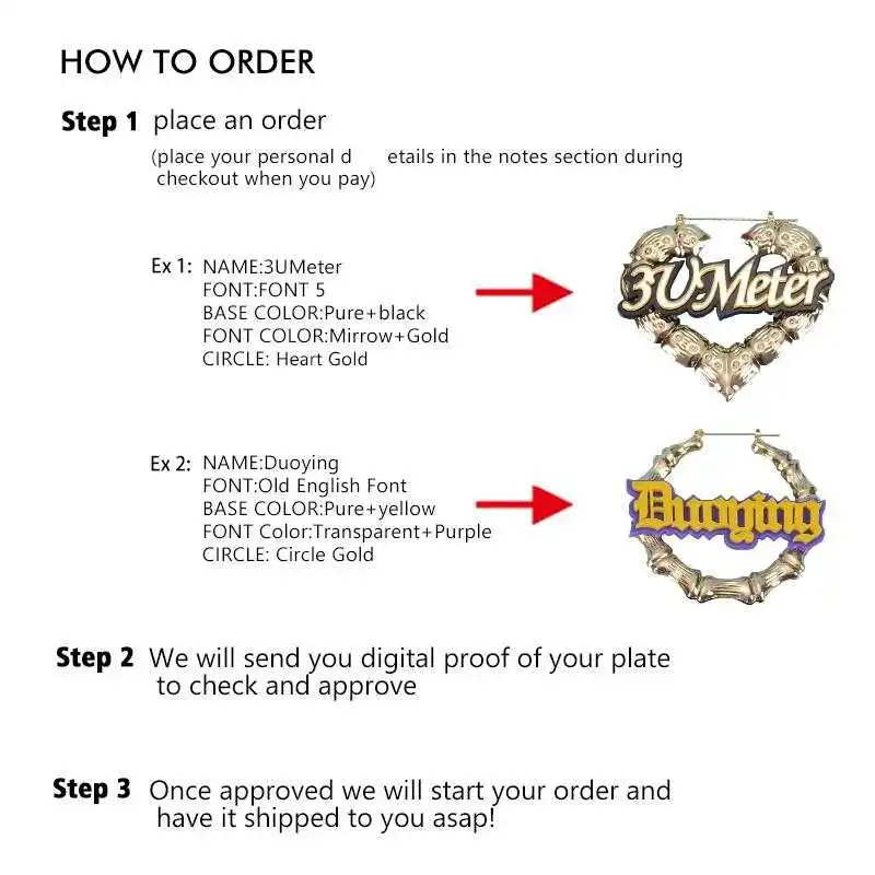 3UMeter Бамбуковые серьги с названием для женщин в стиле хип-хоп Акриловые