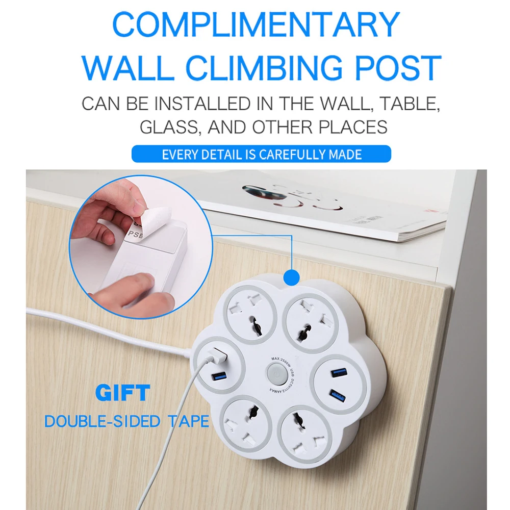 Мульти Мощность полосы 4 розетками переменного тока универсальная электрическая