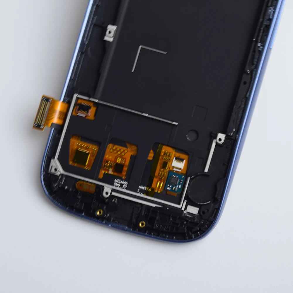 Для samsung Galaxy S III S3 I9300 I9301 I9305 I535 I747 9300I сенсорный экран стекло+ панель ЖК-дисплея в сборе+ рамка