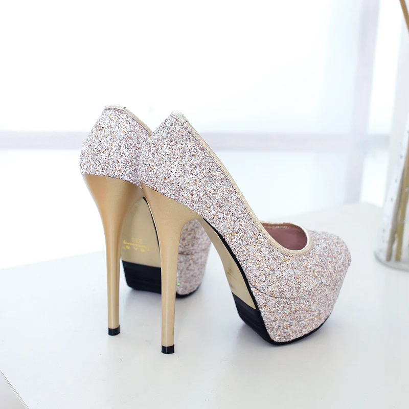 2019 женские блестящие ботинки сандалии на очень высоком каблуке 14 см с блестками