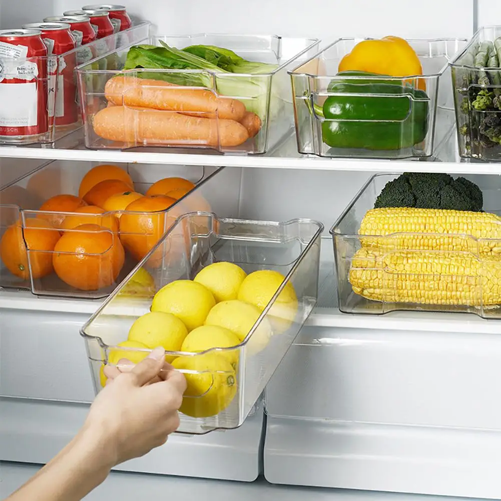 Кухонный холодильник с прозрачными ручками органайзер для хранения контейнер