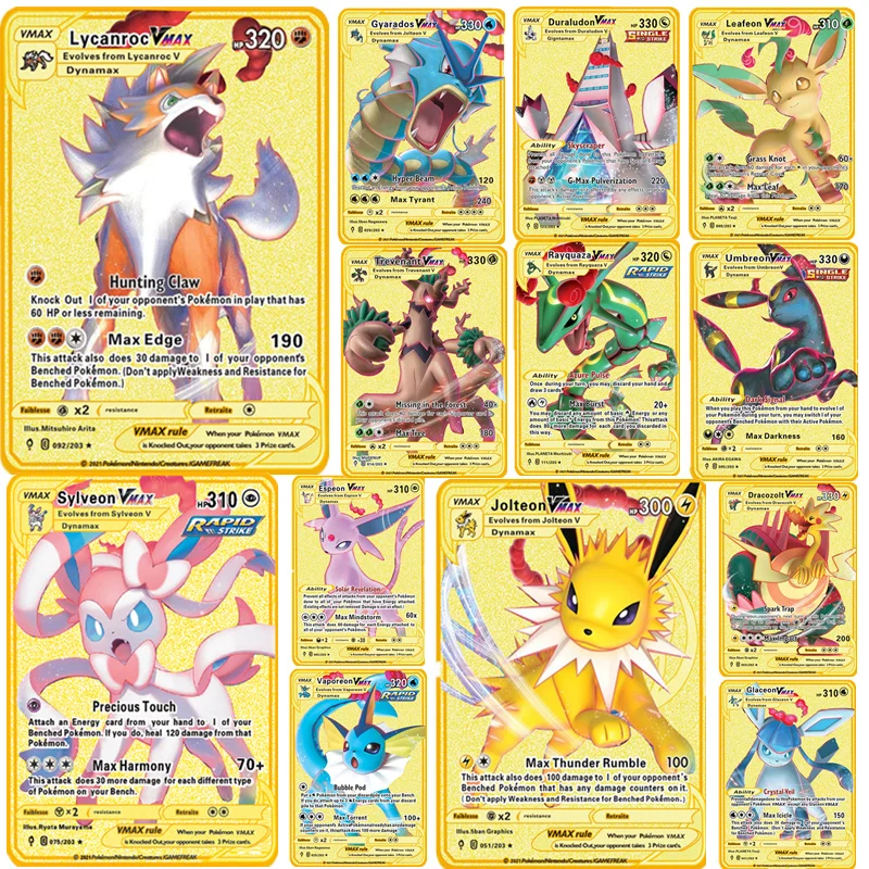 Развивающаяся Покемон Золотая карточная игра Аниме битва Hp английский Lycanroc Gyarados