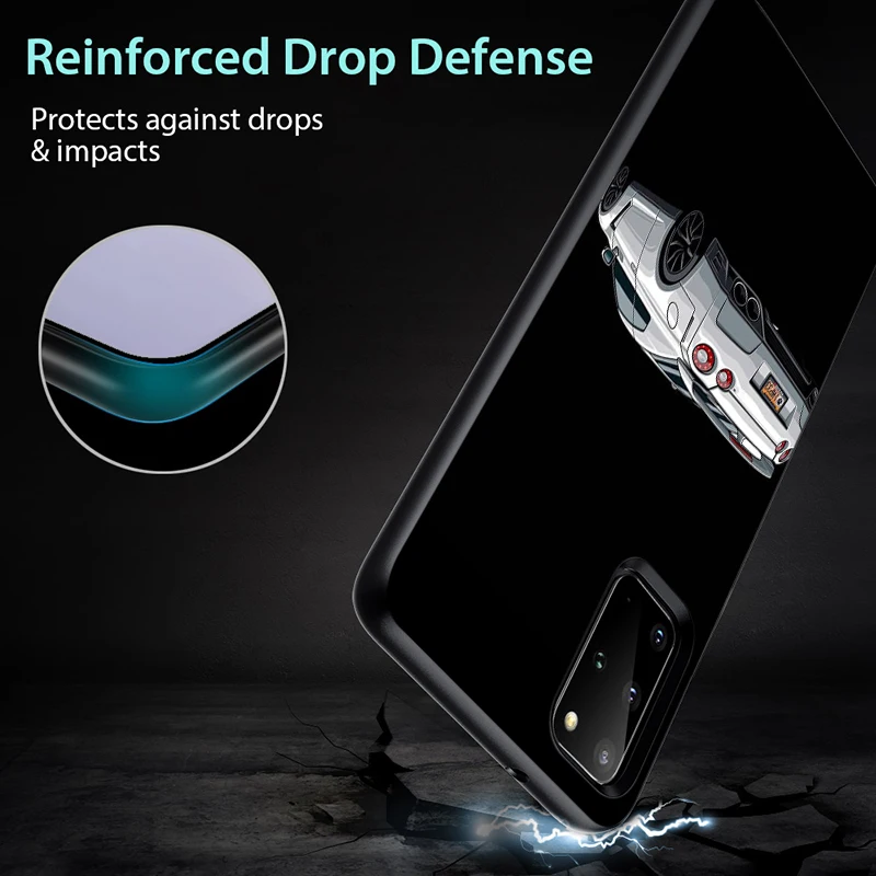 

JDM COOL Car for Samsung Note 20 Ultra 10 9 8 Plus Pro M60S M40 M30 M31S M20 M10 Black Phone Case