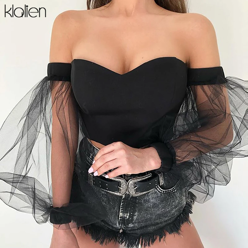 Женский прозрачный укороченный топ kalien вечерние Клубные топы с открытыми