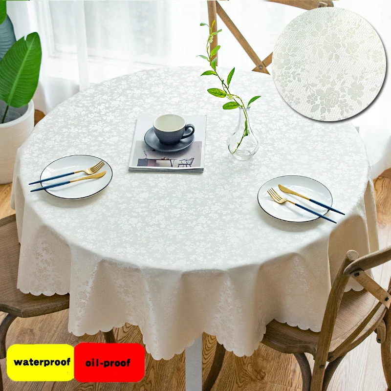 round tablecloth pvc waterproof antifouling cover outdoor dining table cloth 140cm160cm180cm free global shipping