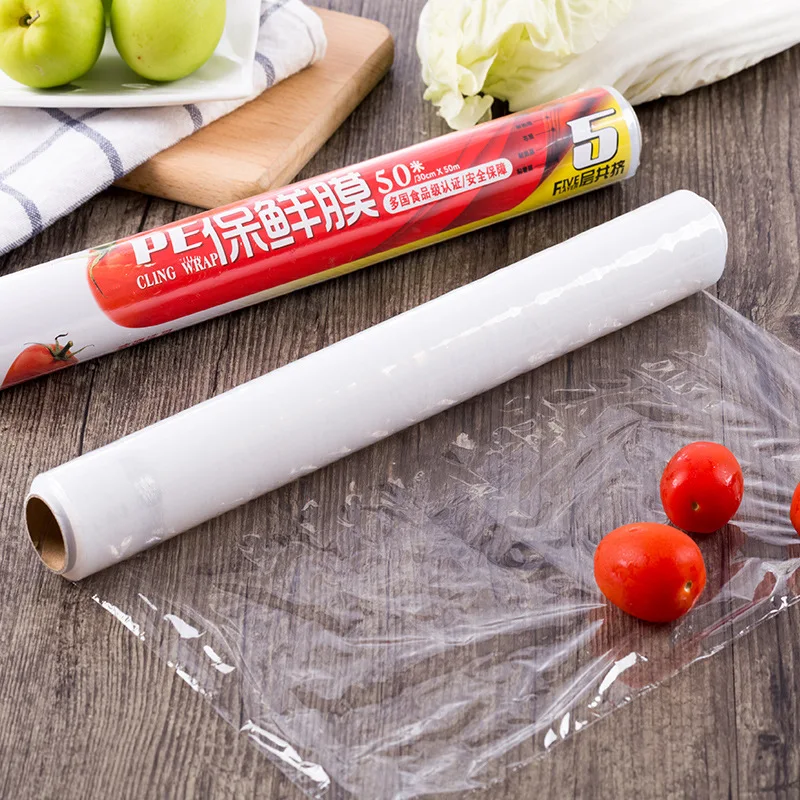 

Disposable Food Plastic Wrap Sealed PE Film Fresh Food Refrigeration Film Freshness Protection Package Plastic Wrap
