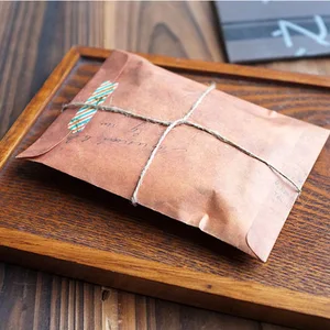 30 шт.компл. конверты винтажные коричневые крафт-бумаги пустые мини-окна свадебные приглашения конвертоткрытка Подарочный конверт