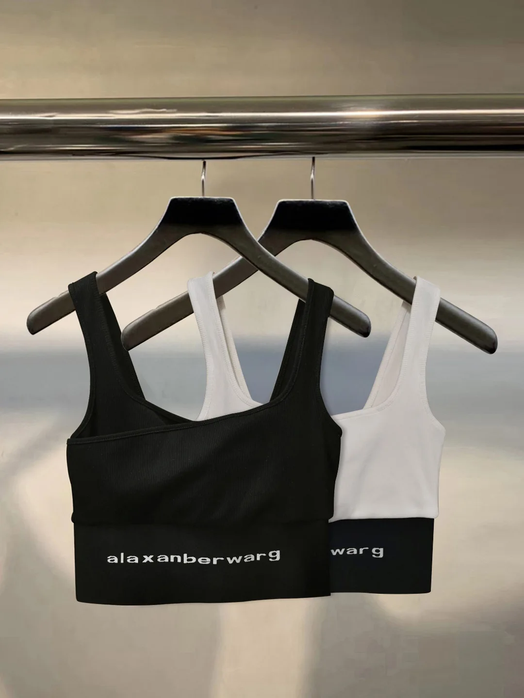 

21 Fashion Summer A.WwangDouble Layer Elastic Webbing Waist Short Slim Sleeveless Suspender Vest 1:1 Women's Wear