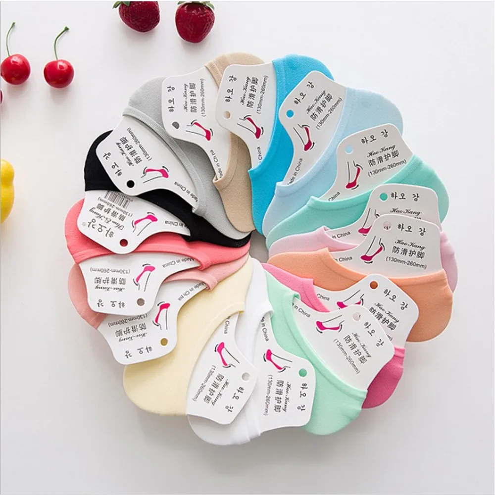 Новинка 2019 женские носки Забавные милые силиконовые Нескользящие невидимые