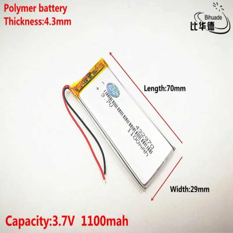 422773 1100mah 432970 453070 3 7 V литий полимерный аккумулятор для MP3 MP4|Батареи MP3/MP4 плееров| |