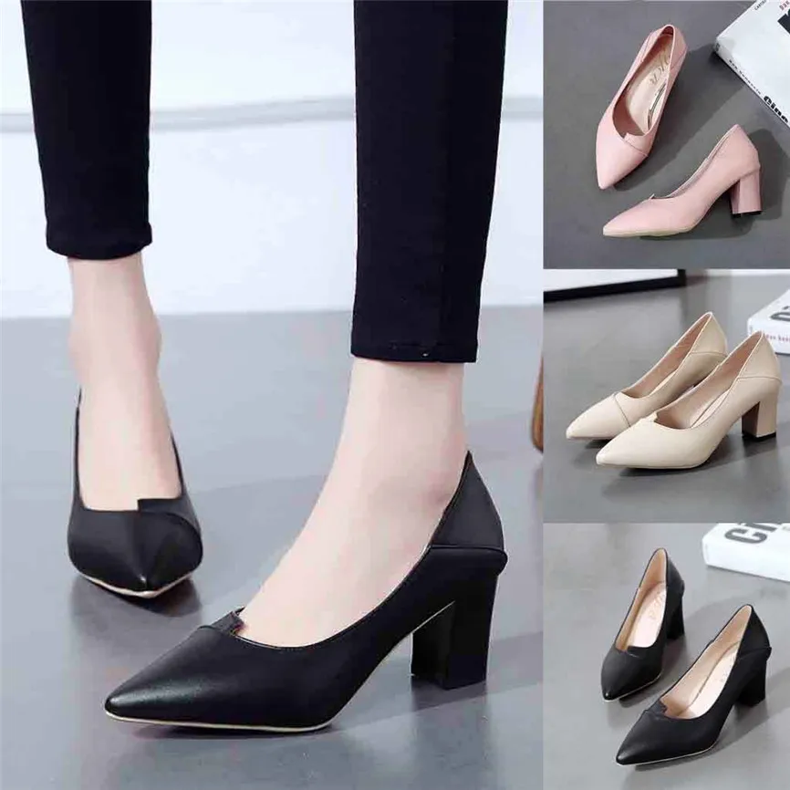 

2020 Ladies Shoes Women'sFashion Ladies Thick with High Heel Pointed Shoes Single Shoes Business Shoes Dress Style for Ladies