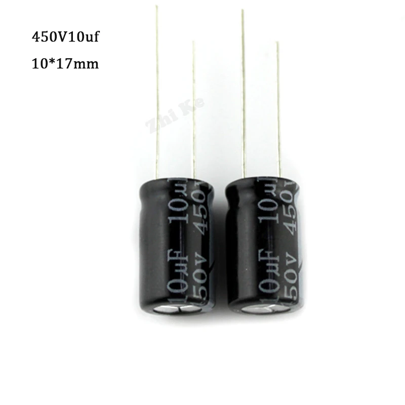 

10 pcs 10 uF 450 V 10*17mm Aluminum electrolytic capacitor frekuensi tinggi Radial Electrolytic kapasitor for mosquito killer