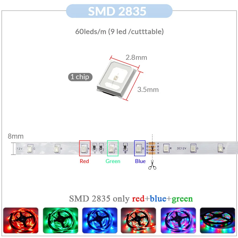 Светодиодные ленты светильник 20 м 5 10 15 Водонепроницаемый RGB 5050 2835 светодиодные