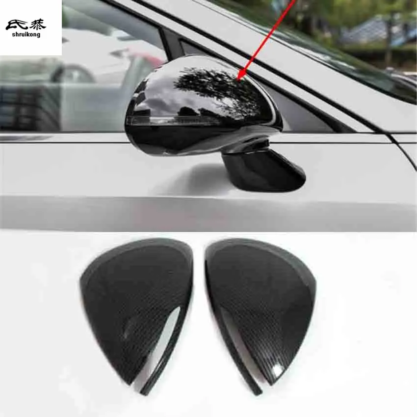 

2pcs/lot Car stickers ABS carbon fiber grain Rear view mirror decoration cover for 2019 2020 Hyundai SONATA MK10