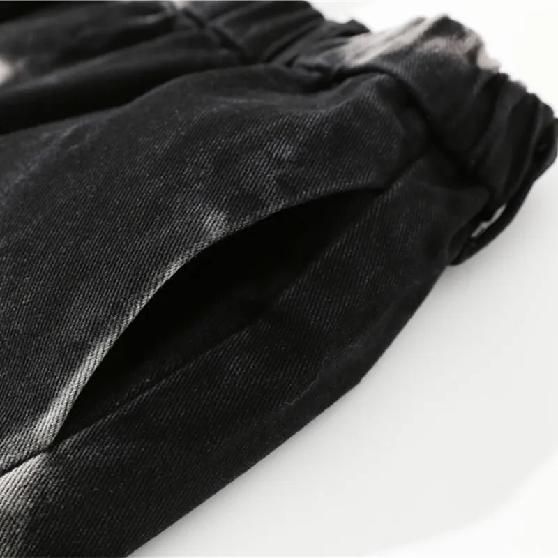 2021 Diablo Style Tie Dye Stylish Men Baggy Elastic Jeans Trousers Straight Loose Streetwear Male Punk Denim Pants Pantalones