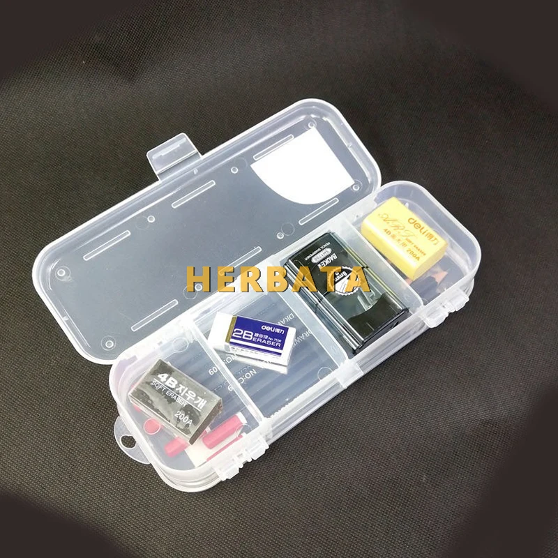 Простой Прозрачный чехол для карандашей пластиковый двойной футляр с дверью