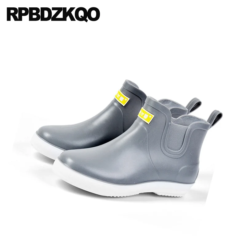 Дешевые дождевые резиновые пвх ботинки без застежки на размера плюс большой