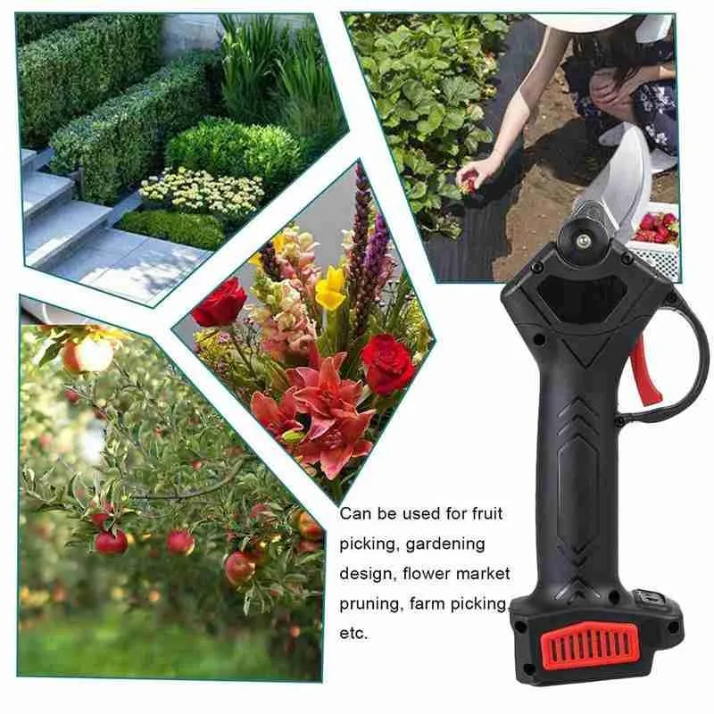 

Cordless Electric Pruning Shears Secateur Branch Cutter Scissors 2 Lithium-ion 9000mAh Battery Garden Landscaping Pruning Shears