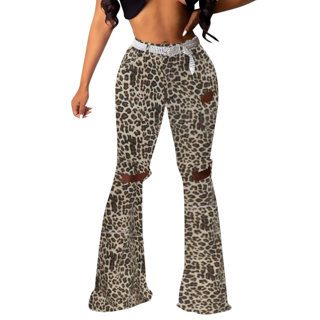 JAYCOSIN женские обтягивающие брюки с леопардовым принтом эластичные зимние высокой