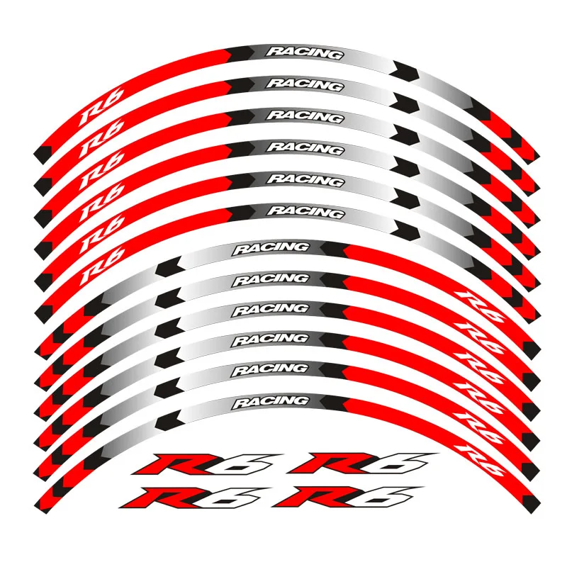 12 шт. светоотражающие полосы для мотоцикла YAMAHA YZF R6|Наклейки и стикеры| |