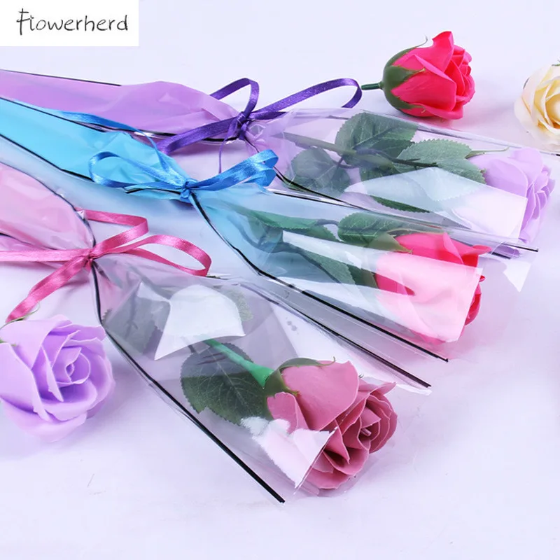 50 шт. Цветочная упаковочная бумага градиентный цвет Одиночный пакет Роза ОПП
