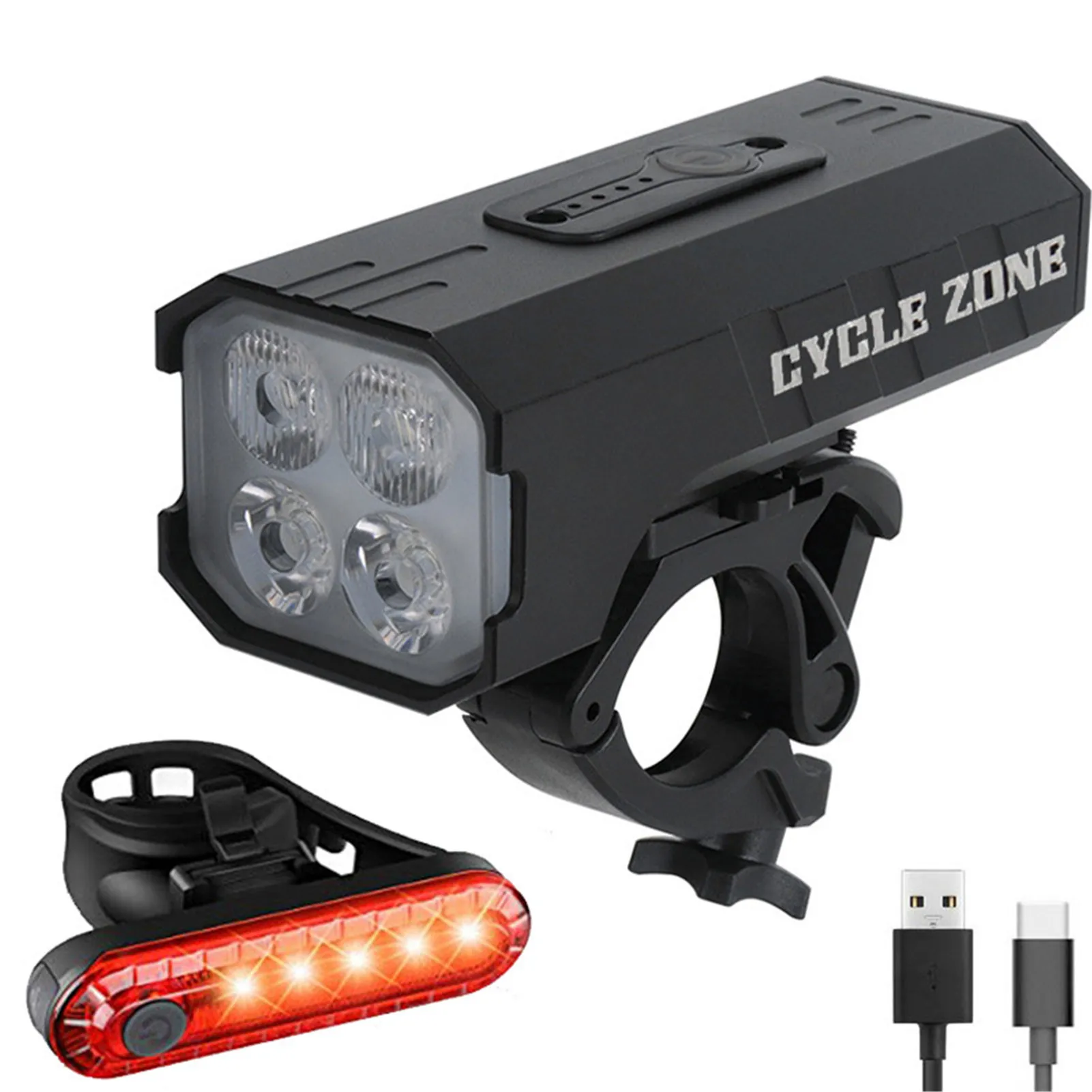 

Фсветильник светодиодный велосипедный передний с зарядкой от USB, 2000 лм, 5200 мАч