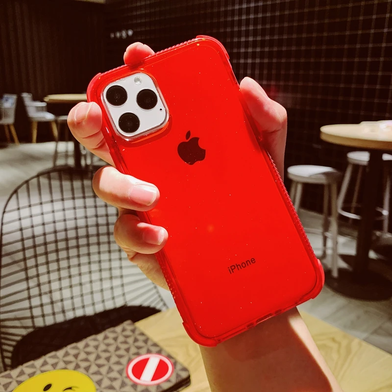 Блестящий противоударный Гибридный прозрачный мягкий защитный чехол из ТПУ с