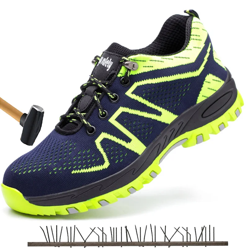 Мужские защитные ботинки со стальным носком устойчивые к ударам прокалыванию