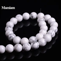 mamiam natural 6 12mm howlite beads smooth round loose stone diy bracelet necklace jewelry making gemstone gift design