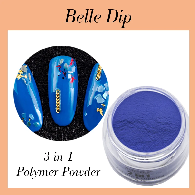 BELLE DIP акриловый цветной порошок 10 г резьба для удлинения маникюра прозрачный