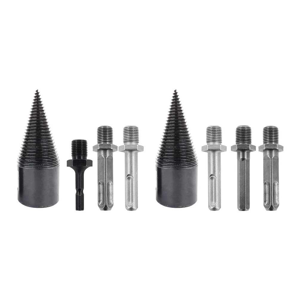 

4 pcs/set Woodworking Wood Separator high carbon steel Spiral Cone Reamer Punch Driver Firewood Machine Splitter Drill Bit