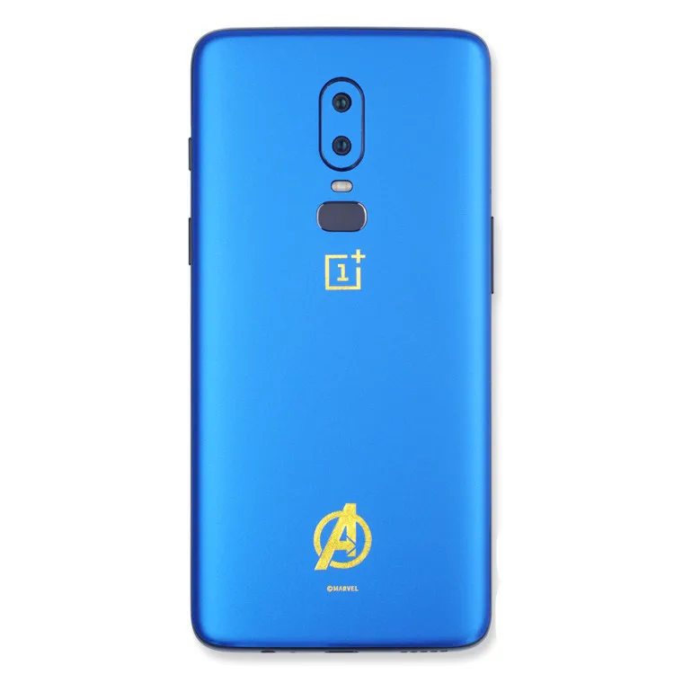 blue Мстители ПВХ телефон наклейка s для Oneplus 6 задняя защитная пленка наклейка Oneplus 6T наклейка клей Pegatinas кожа - Цвет: blue