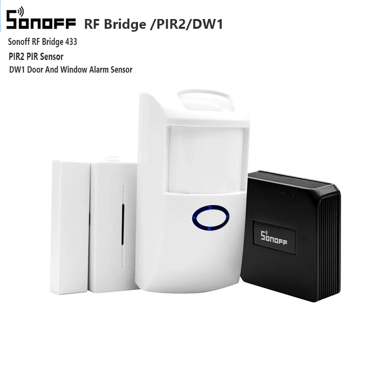 Sonoff 433 МГц РЧ мост Wifi датчик движения двери окна DW1 беспроводной детектор PIR2 433 МГц домашняя система охранной сигнализации
