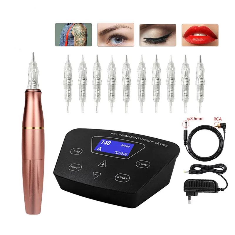 Biomaser P300 Eyebrow Tattoo Machine Permanent Makeup Rotary Pen With Cartridges Dermografo Micropigment Device Gift For Friend