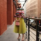 Плиссированная юбка-трапеция, уличная одежда, длинная фатиновая юбка на заказ, Женская Формальная юбка для вечеринок, модная юбка, 2020