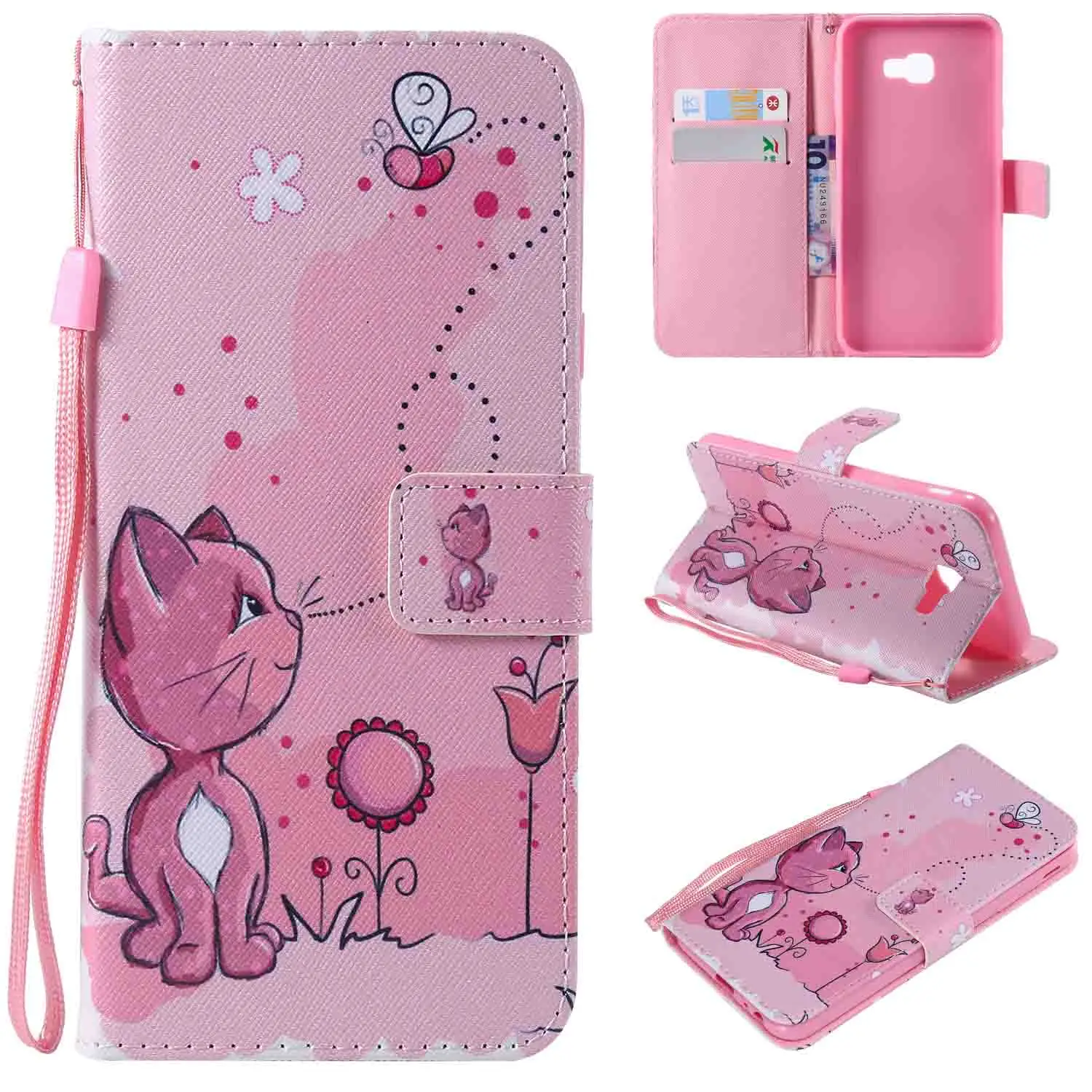 Многоцветная флип-чехол-Кошелек из искусственной кожи для телефона samsung Galaxy J4 J6