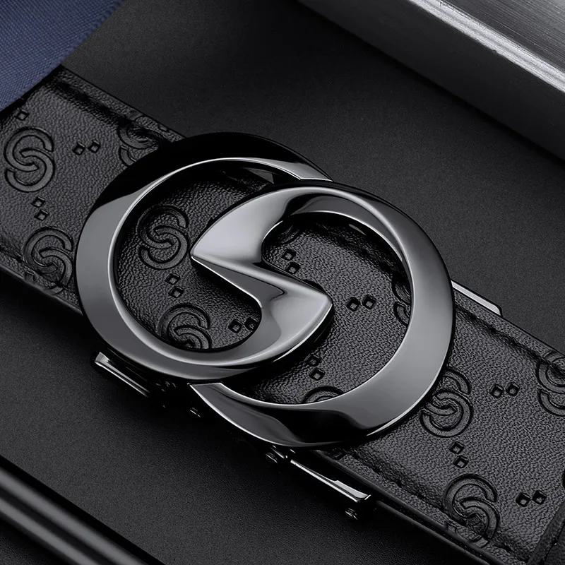 

Genuine Leather Belt For Men Luxury Designer Brand Fashion Strap Male Metal Solid Automatic Buckle 2021 New