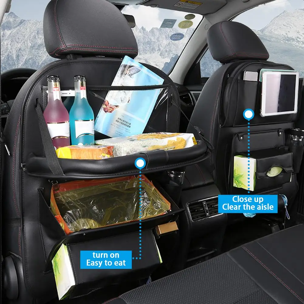 

Car Backseat Organizer Foldable Car Backseat Storage Dining Table Storage Pockets Holder Car Seat Back Protectors For Kid Toddle