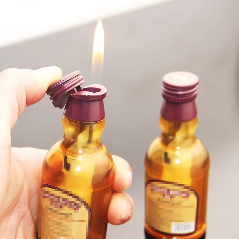 Креативная забавная Зажигалка для бутылок вина многоразовая Бутановая с огнем