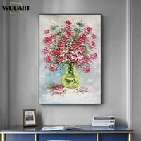 modern thick texture knife oil painting abstract three dimensional flowers painting handmade on canvas for hallway no frame